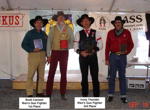 Brett Cantrell and Ivory Thunder placed 1st and 3rd in Gunfighter.