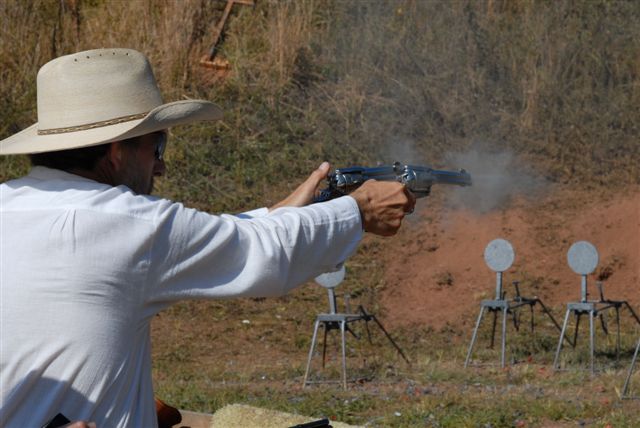 Brett Cantrell shooting Gunfighter.