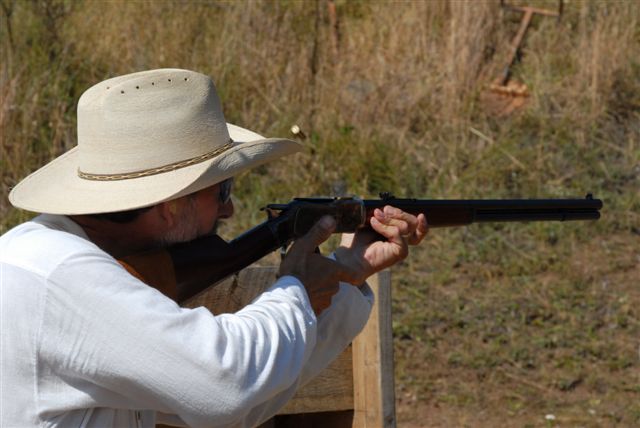 Brett Cantrell shooting rifle.
